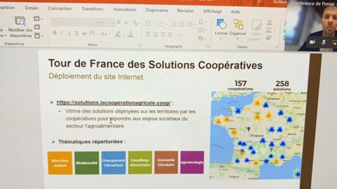 Benjamin Perdreau présente le nouveau site web recensant les initiatives environnementales des coopératives. © H.LAURANDEL